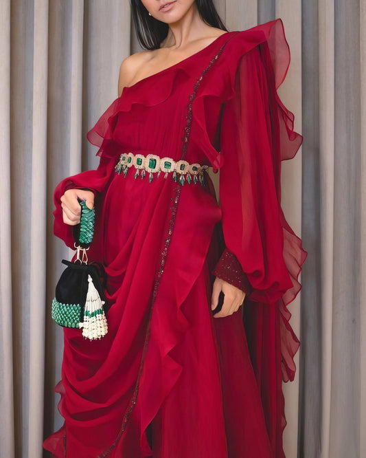 RED OMID BELT - EMERALD