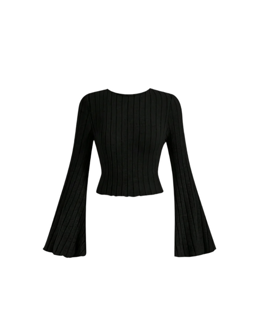 Rib-knit turtleneck top