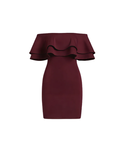 Ruffled Off Shoulder Party Wear Short Dress