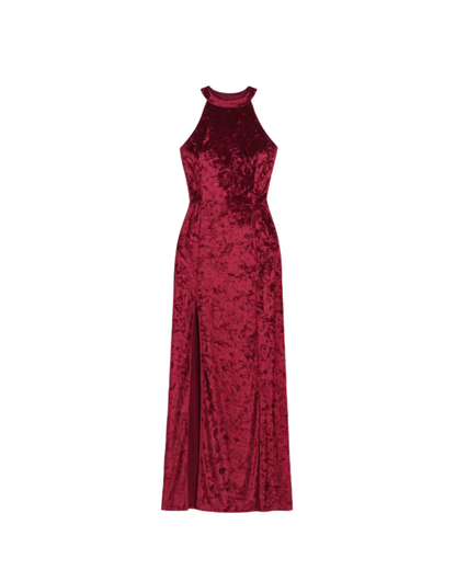 Stylish Maroon Velvet Dress