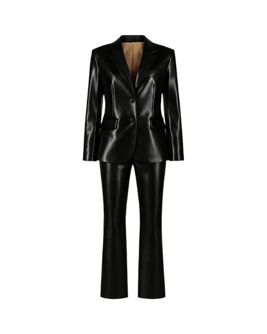 Black Leather Business Suit