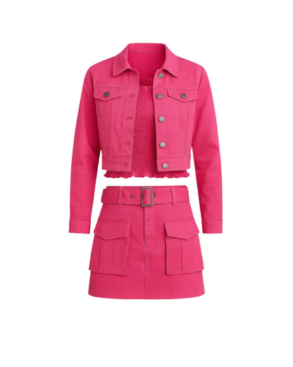 PINK LEMONADE DENIM SKIRT SET