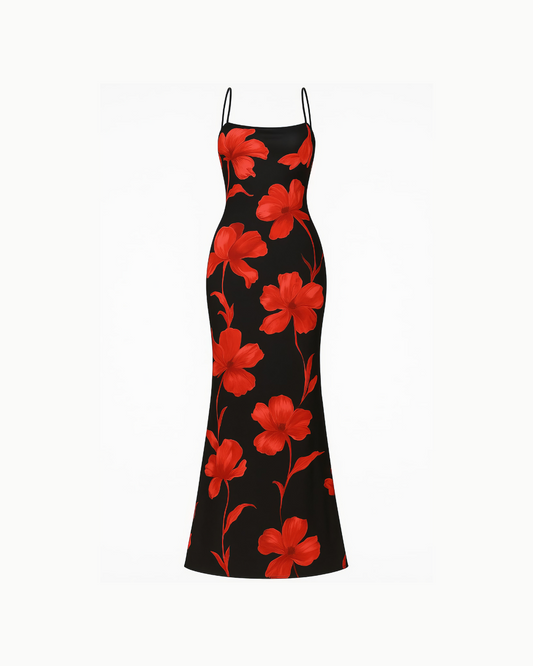 Black And Red Abstract One Piece