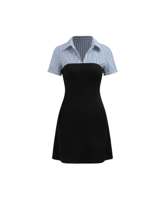 DUALITY COLLAR SHIRT SKIRT SET