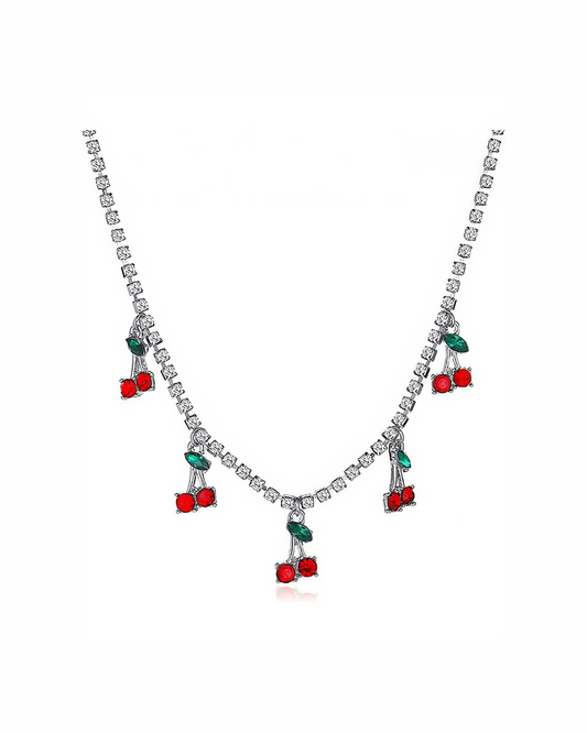 Crystal Cherry Necklace For Women