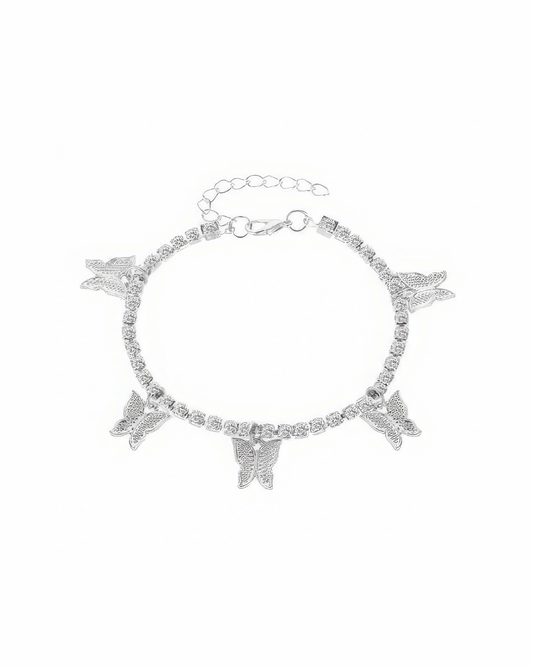 Silver Butterfly Necklace For Girls