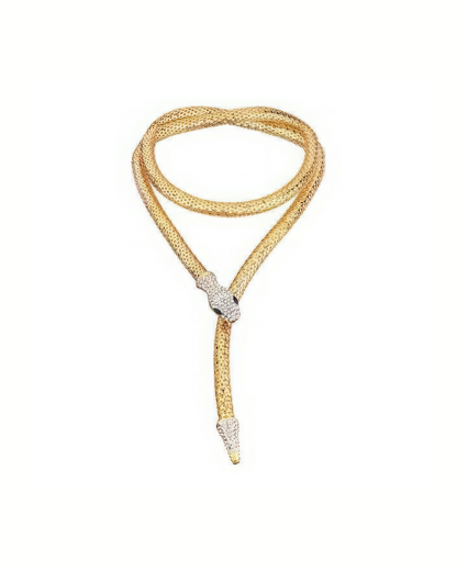 Serpeant Chain Necklace With Crystals