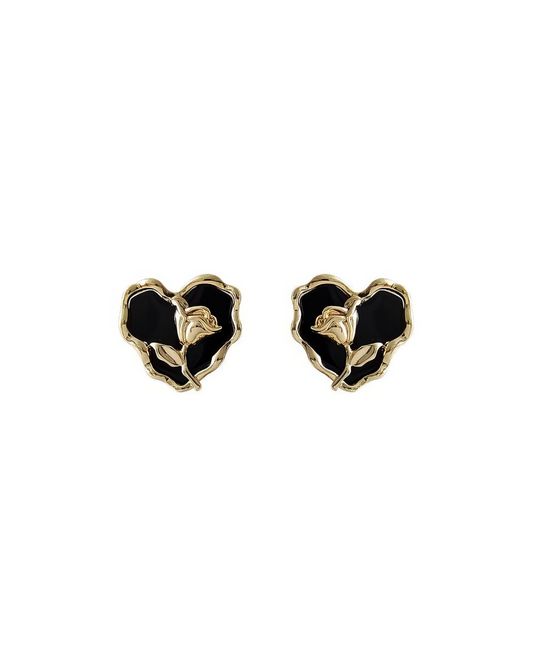 Black Jack Heart Earring