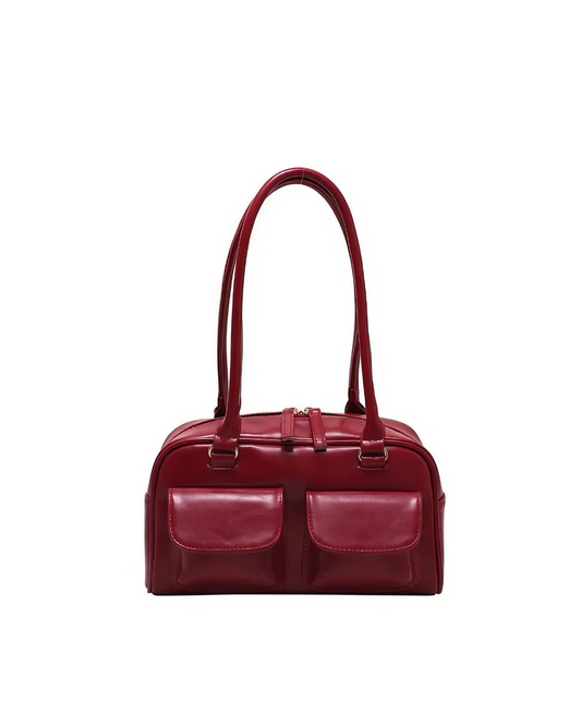 Double Pocket Shoulder Bucket Bag
