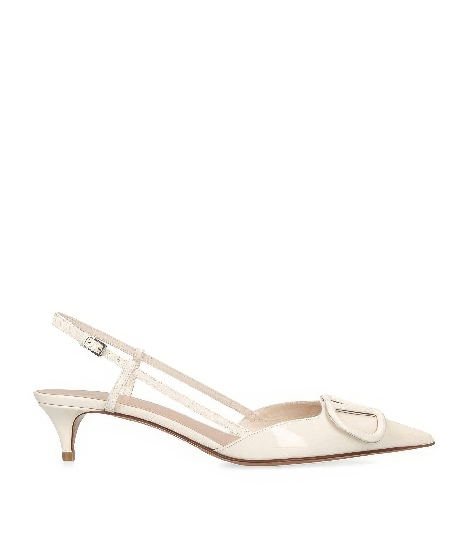 Cream office slingback heels with pointed toe - Aleeze by Aliza
