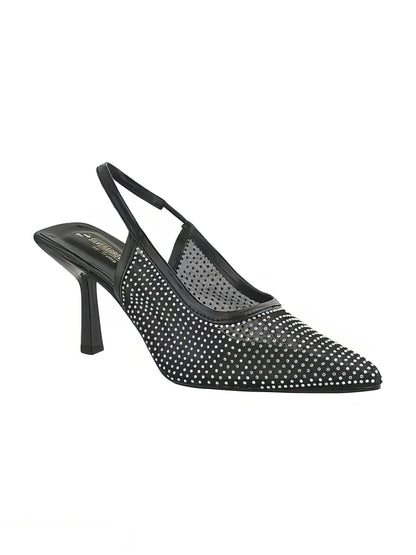 Black rhinestone glitter heels for weddings - Aleeze by Aliza