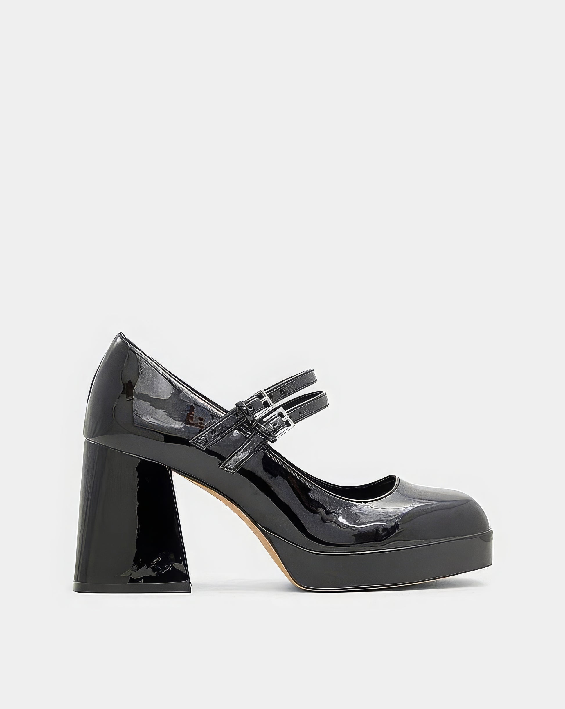Black chunky platform heels for parties - Aleeze by Aliza