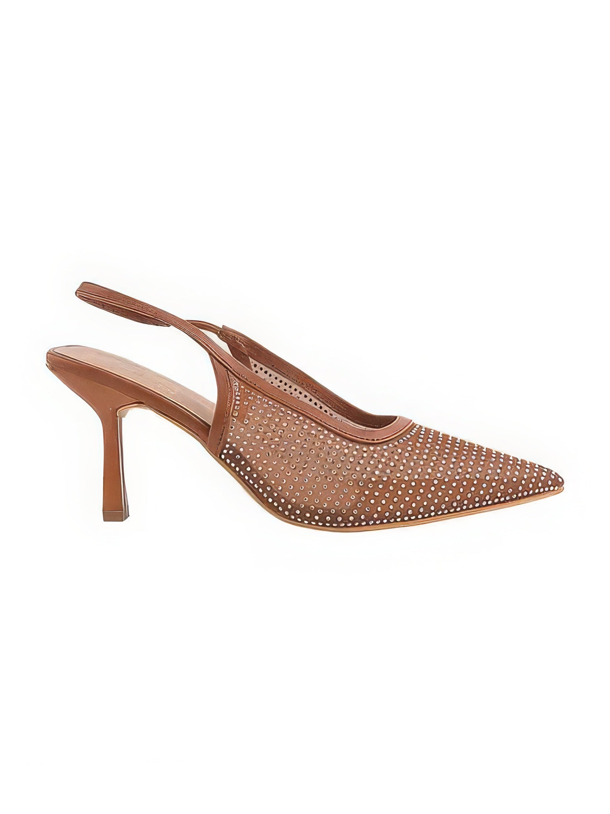 Brown rhinestone glitter heels for weddings - Aleeze by Aliza