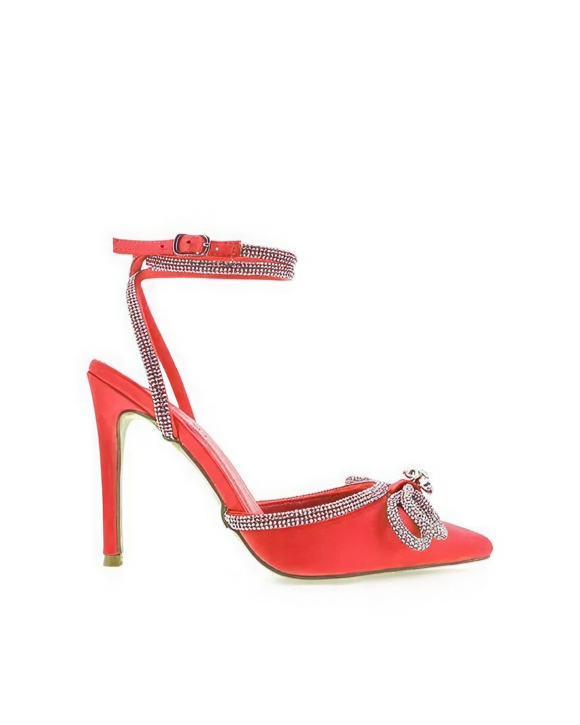 Orange Luxury ankle strap party heels - Aleeze by Aliza
