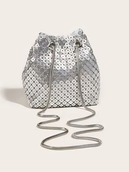 Silver rhinestone evening clutch bag for weddings - Aleeze by Aliza