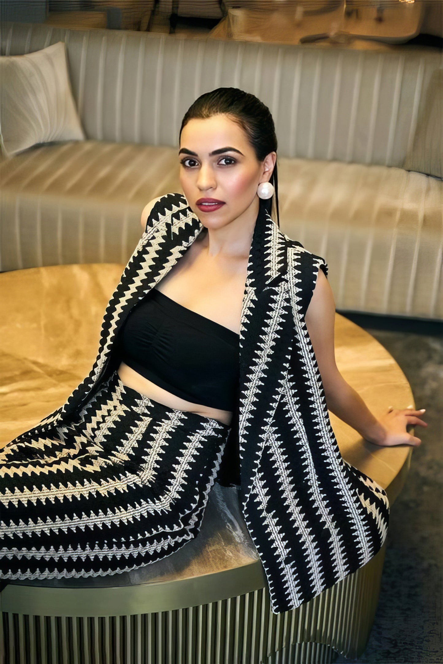 Luxury Black and White Co-ord Set