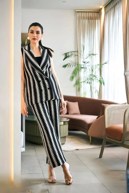 Luxury Black and White Co-ord Set