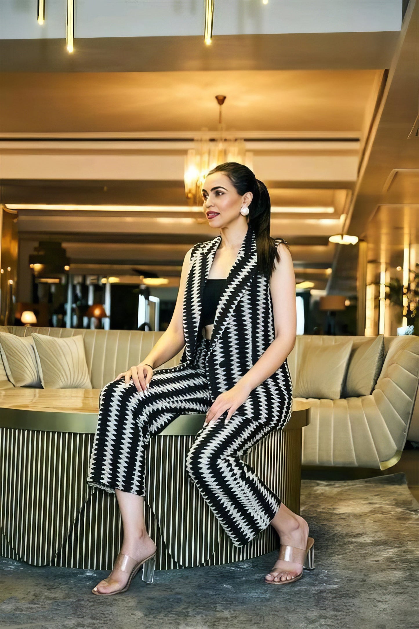 Luxury Black and White Co-ord Set