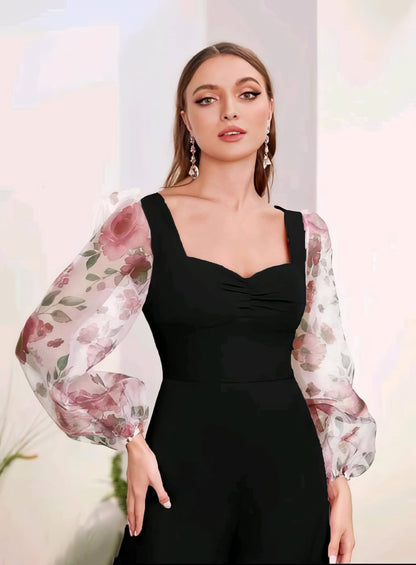 Puff Sleeves Fancy Jumpsuit
