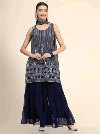 Regular Fit Sharara Kurta