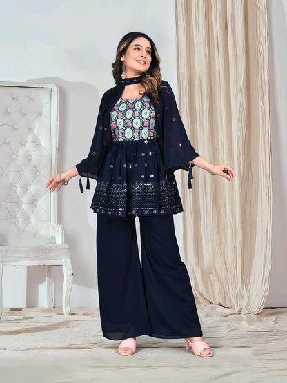 Georgette Sequence Sharara Set