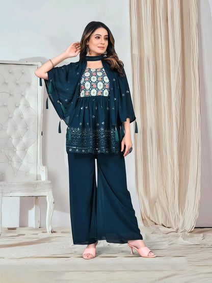 Georgette Sequence Sharara Set