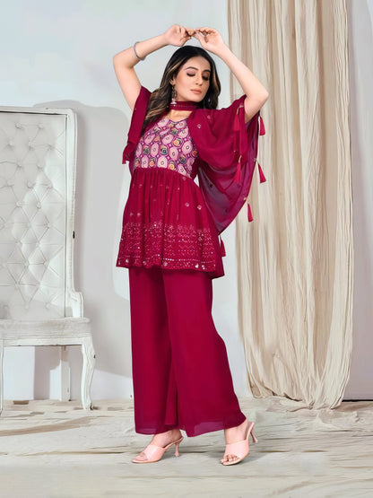 Georgette Sequence Sharara Set