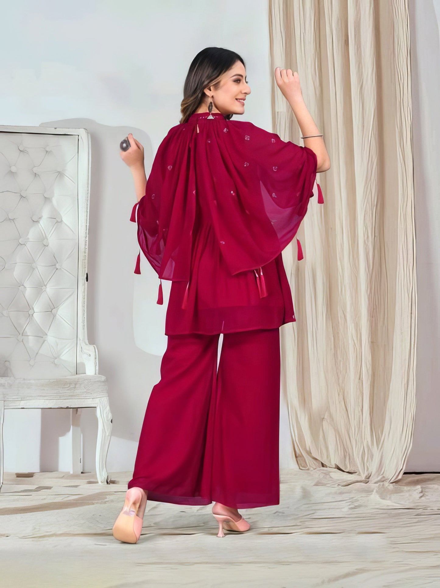 Georgette Sequence Sharara Set