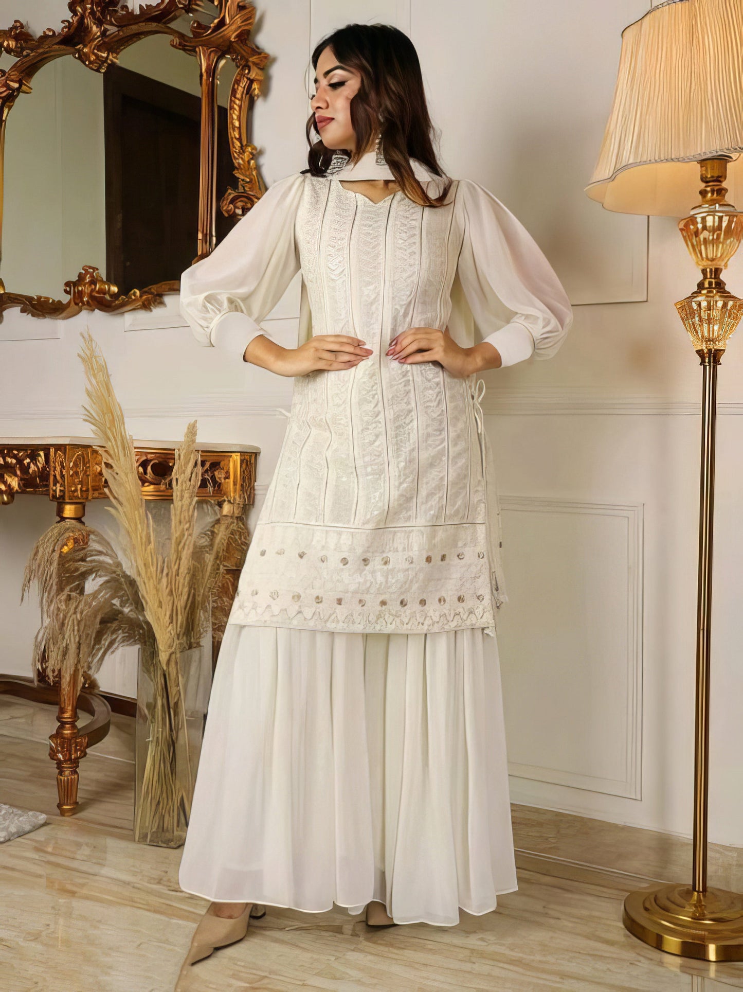 Off White Sharara Kurta