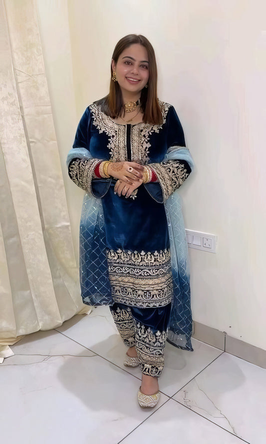 Velvet Salwaar Kameez