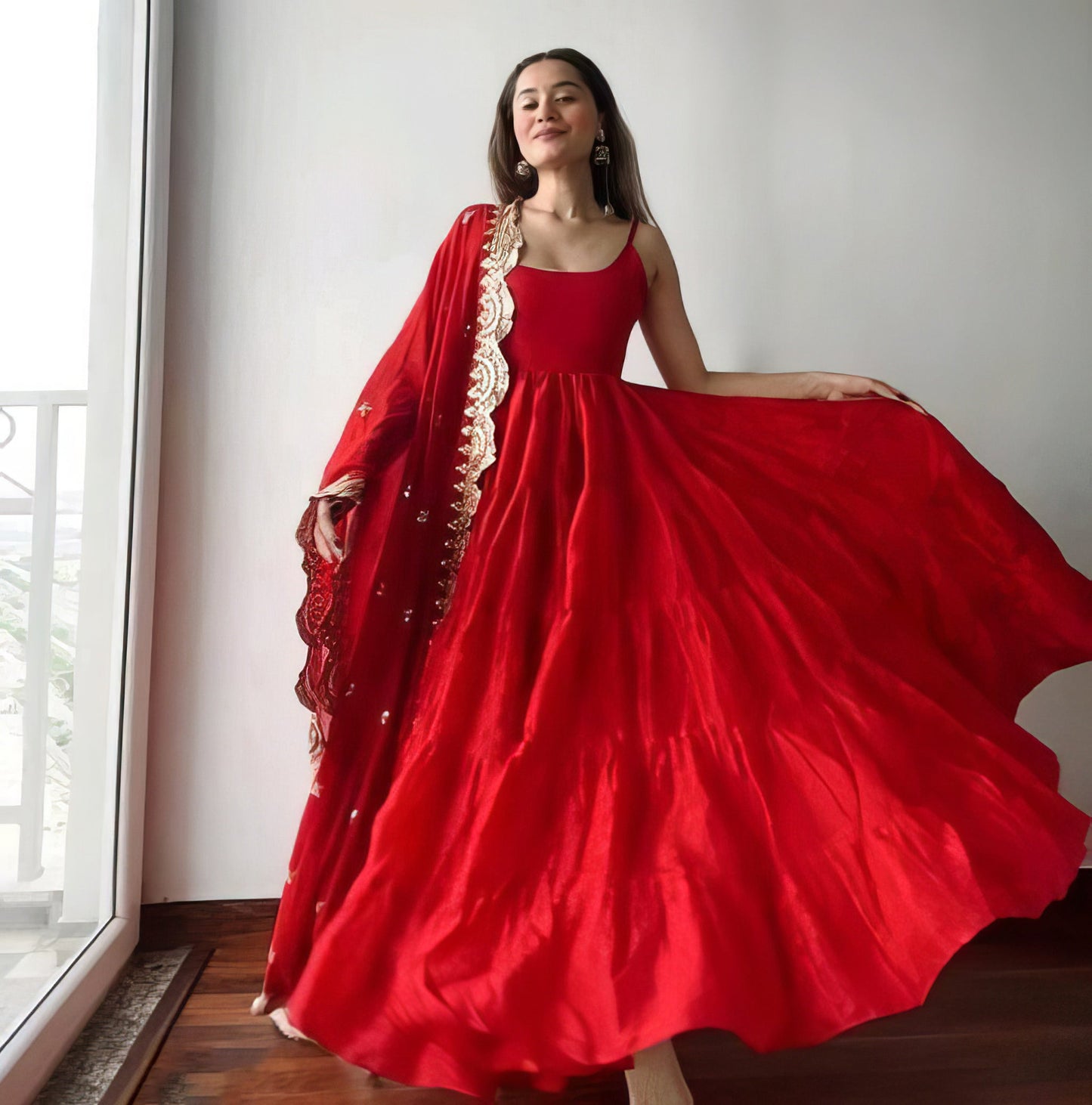 Sleeveless Readymade Ruffle Gown