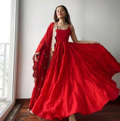 Sleeveless Readymade Ruffle Gown
