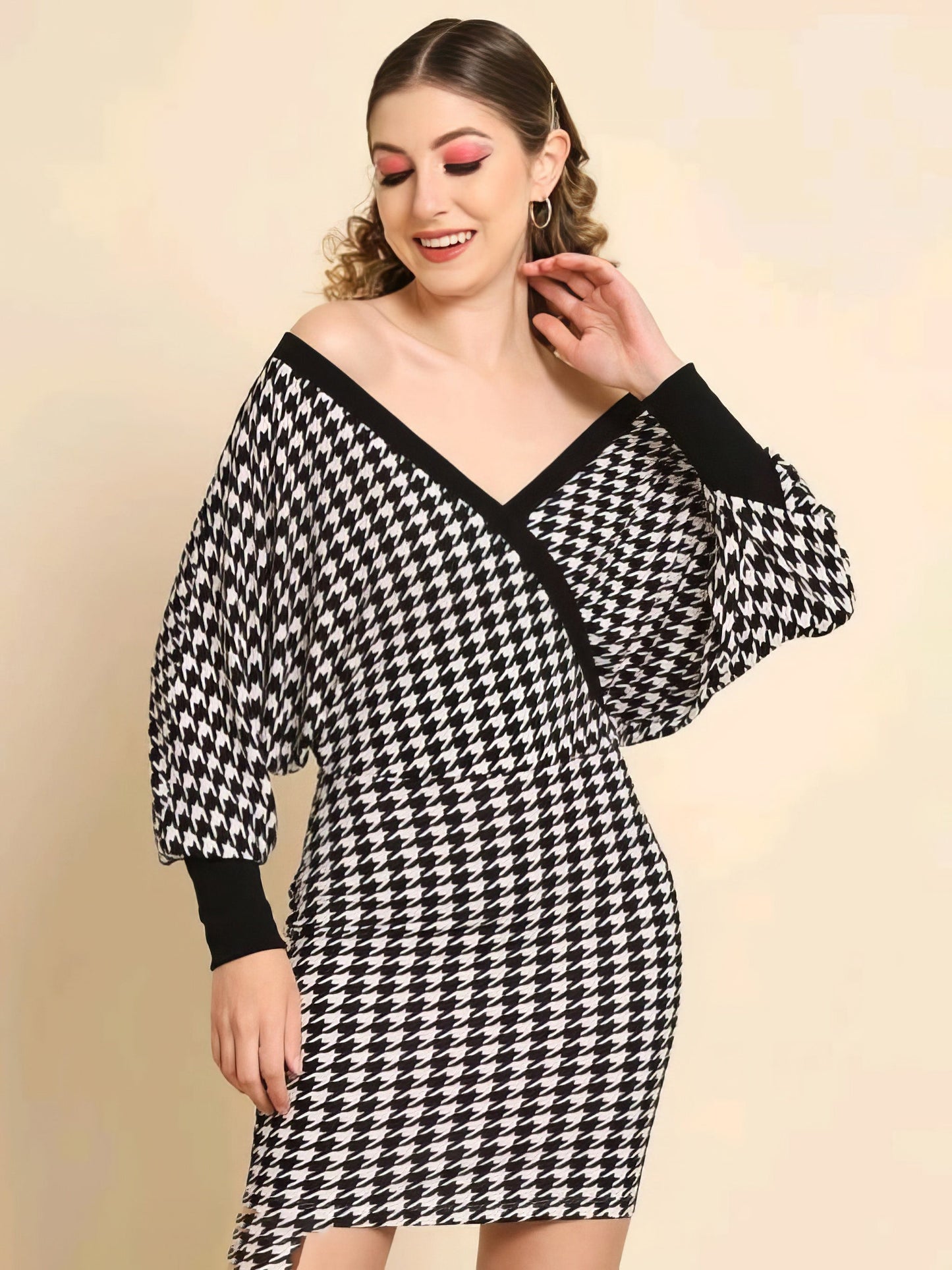Black And White Checked Two Piece