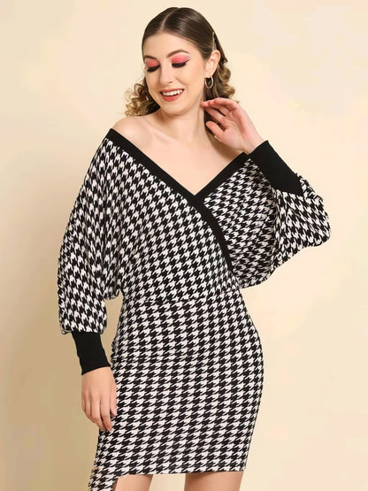 Black And White Checked Two Piece