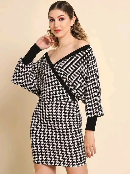 Black And White Checked Two Piece
