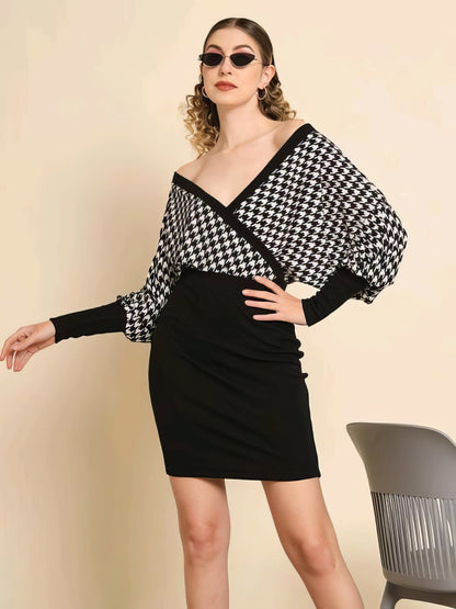 Black And White Checked Two Piece