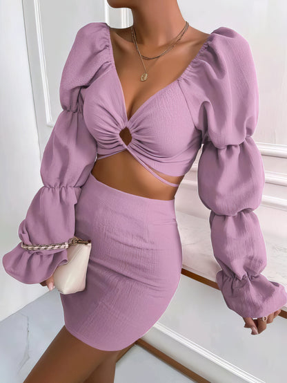 Purple Two Piece Dress
