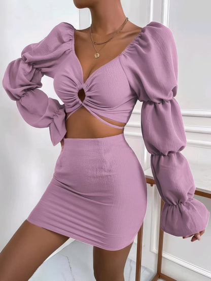 Purple Two Piece Dress