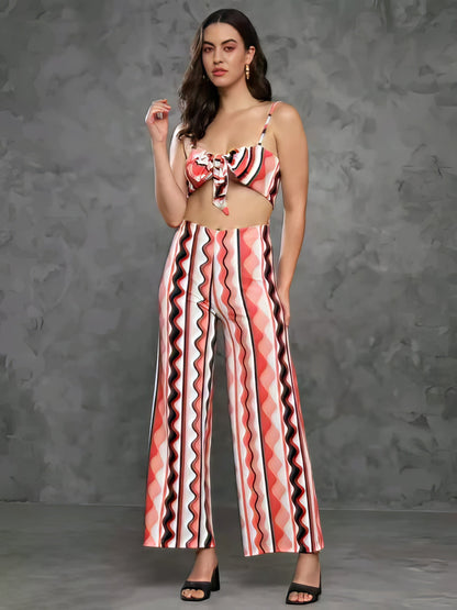 Stripped Line Two Piece Dress
