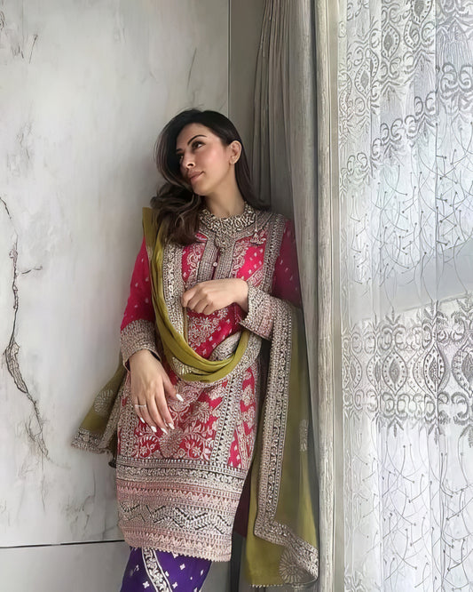 Embroidered Party Wear Suit Set