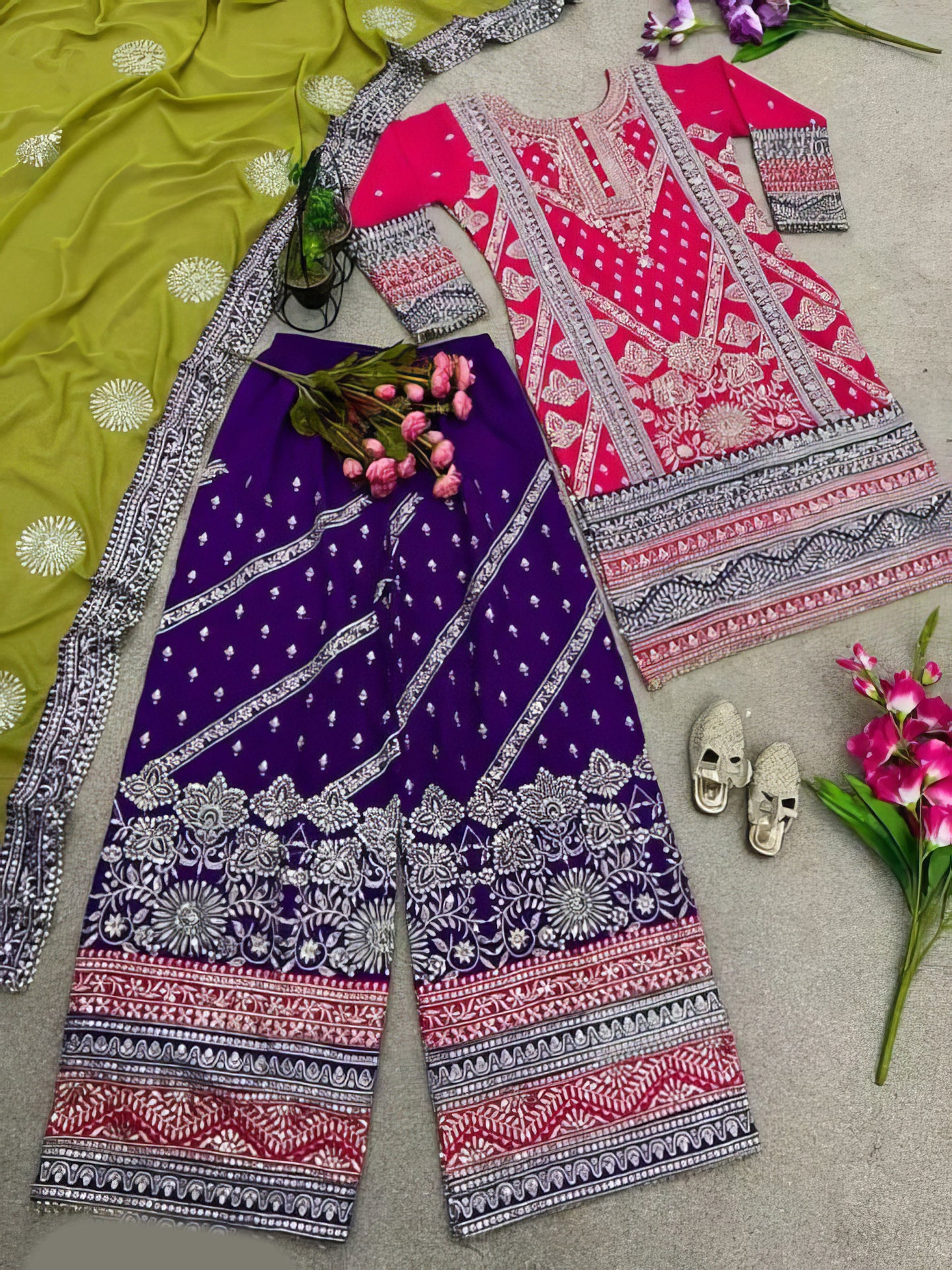 Embroidered Party Wear Suit Set
