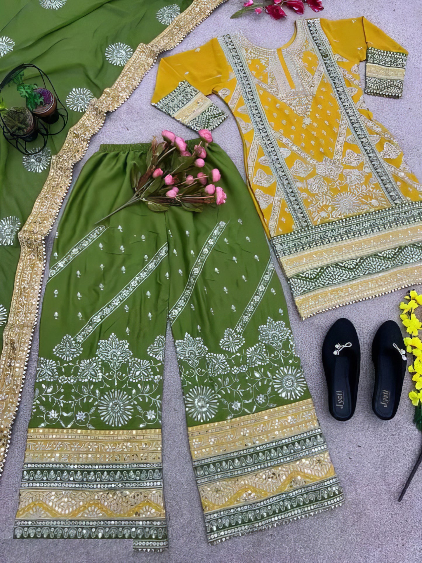 Embroidered Party Wear Suit Set