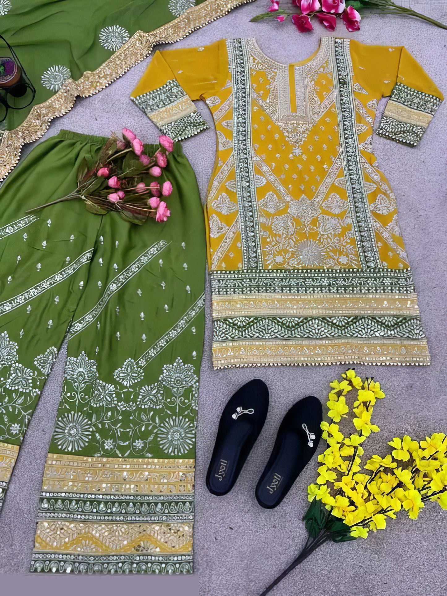 Embroidered Party Wear Suit Set