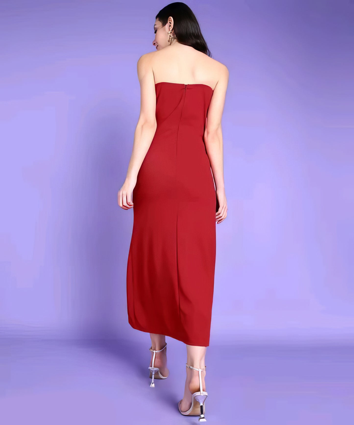 Solid Off-Shoulder Partywear Corset Dress