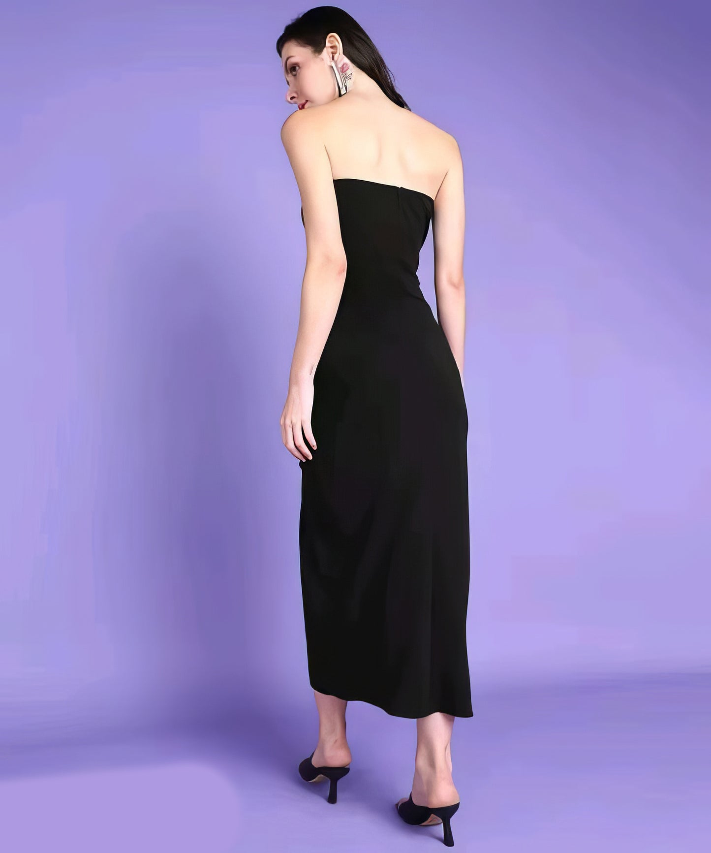 Solid Off-Shoulder Partywear Corset Dress