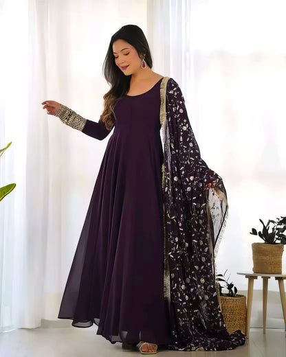Purple Anarkali Gown