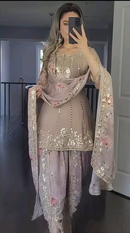 Ethnic Kurti Dhoti Dupatta