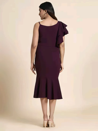 Bodycon A line One Piece Ruffle Dress