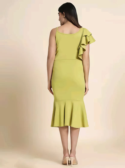 Bodycon A line One Piece Ruffle Dress