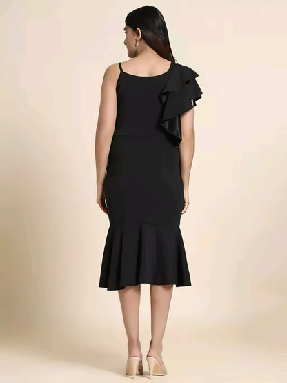 Bodycon A line One Piece Ruffle Dress